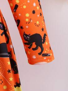 Trang phục hóa trang Halloween hình bí ngô và mèo đen cho bé gái - trái cam - Xem 4