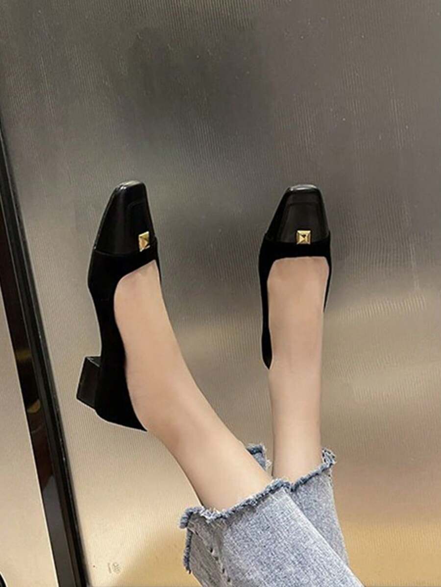 Muggo Damen Pumps - Elegante Schuhe Mit Quadratischer Zehe & 5cm Absatz