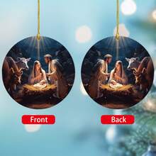 1 đồ trang trí máng cỏ bằng acrylic phẳng hình Chúa giáng sinh, đồ trang trí ngày lễ cho gia đình, văn phòng, xe hơi, ba lô, đồ lưu niệm của người theo đạo Thiên chúa - A01-01-16 - Xem 5