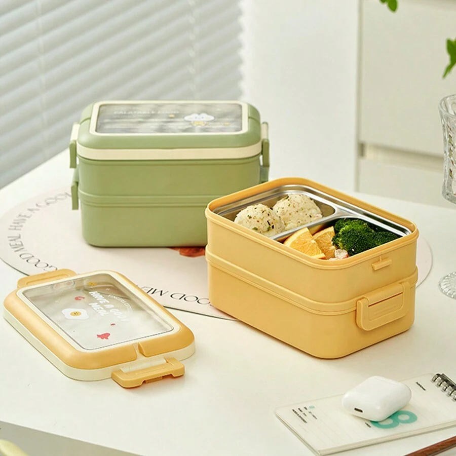 Insulated Bento Lunch Box, Divided Food Container For Office, School ...