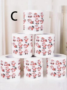 1 Cuộn giấy vệ sinh chủ đề lễ hội Giáng sinh in giấy vệ sinh bột gỗ quà tặng lễ hội cuộn ông già Noel tuần lộc đồ dùng trang trí, nhà bếp, phòng tắm, nhà, đồ dùng gia đình - Nhiều màu - Xem 4