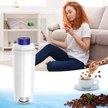 与 DeLonghi DLSC002 兼容的水过滤器，水过滤器替换过滤器与 DeLonghi 咖啡机 ECAM、ETAM、ESAM、BCO、EC 兼容的水过滤器（10 个装） - 白色 - 查看 3