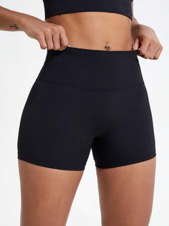 1件装瑜伽运动裤户外健身跑步训练短裤高腰透气骑行短裤