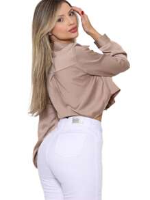 Women's Basic White Skinny Twill Pants High Waist Butt Lift Wesen Jeans - trắng - Xem 7