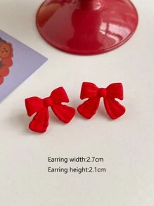1 cặp bông tai đính nơ thời trang độc đáo được sơn giản dị và đơn giản cho ngày lễ tình nhân, mẹ, mẹ, ngày của mẹ, quà tặng - Hoa tai - Xem 19
