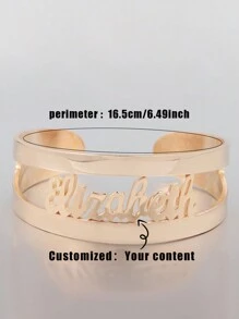 Pulsera de brazalete ancho personalizada con nombre en inglés, accesorio de moda único, regalo para el Día de la Madre, San Valentín, cumpleaños, aniversario, amigos, estudiantes, Navidad