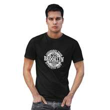 Men's T-Shirt Brooklin2 Print 100% Cotton High Definition Premium Casual - 黑色 - 查看 3