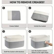 Inwagui Extra Large Woven Storage Basket For Organizing, Classic Opened Fabric Shelf Basket For Toys, Blankets, Laundry - Soft Multifunctional Decorative Basket With Handles