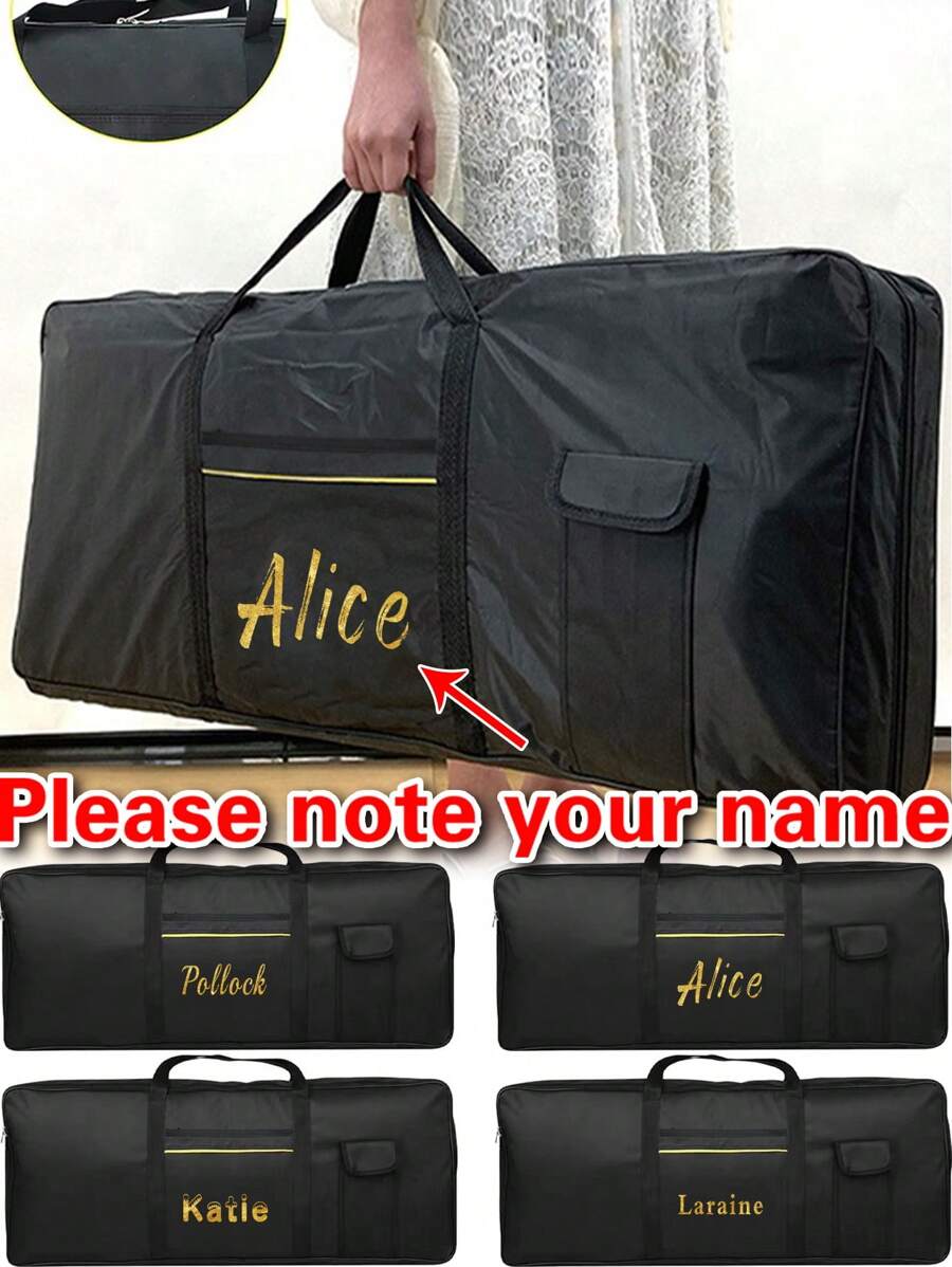 1pc Customized Keyboard Bag M MBAT Waterproof Oxford Fabric Personalized Custom Name Initial A To Z Letter Pattern Electronic Organ Bag Personal Tailor Case Cover For 61 Keys Keyboard Piano Musical Instruments Accessories Waterproof Electronic Piano Cover Case Shoulder Bag Electronic Organ Storage Bag