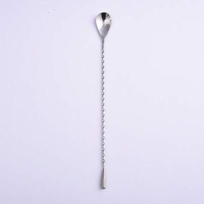 多功能不锈钢带螺纹吧勺，咖啡和奶茶搅拌勺，厨房用具，适用于户外、露营