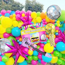 98pcs/Set 80s Music Theme Balloon Garland Arch Set, Suitable For 80s 90s Disco Birthday Party, Rock Theme, Graduation Prom Decoration, Hip Hop Pop Karaoke Party Decoration - Multicolor - View 6