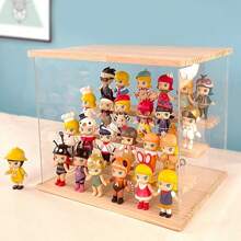 ZhdnBhnos LINSIE Clear Acrylic Display Case Countertop Box Organizer Stand Dustproof Showcase 30.5 *24*26cm The Best Gift/Present For Family&Friends Happy Christmas - Màu Khaki - Xem 4