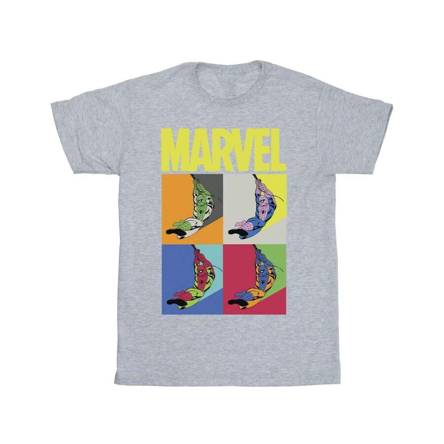 Marvel Mens Spider-Man Pop Art T-Shirt (Sports Grey)