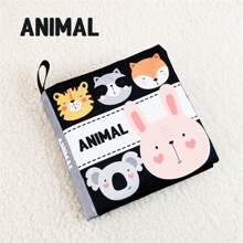 1 本柔软婴儿书，高对比度黑白书，无毒面料触感皱褶布书，适合婴幼儿、女婴和男婴的早期教育刺激玩具 - 彩色 - 查看 14