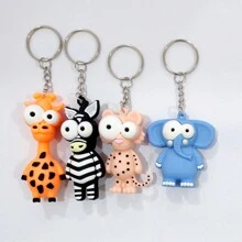 1/4/8 piezas Llaveros de animales de ojos grandes, apropiados para obsequios de fiesta, regalos festivos, regalos de regreso a clases - Multicolor - Ver 11