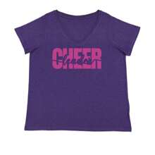 Cheerleader With Scripted Flair Ladies V-Neck T-Shirt - Màu hồng nhạt - Xem 12