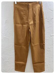 ADD MODA FEMININA EIRELI Women's Plaid Pants, High Waist, Stripes, Casual, Formal, Modern Elegant, Sophisticated, National Shipping Refresh Your Summer, - Màu Khaki - Xem 1