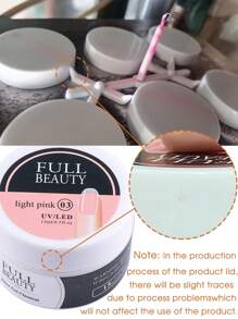 15毫升亞克力uv延伸甲凝膠粉紅色指甲油,修復破損甲片,建造美甲膠