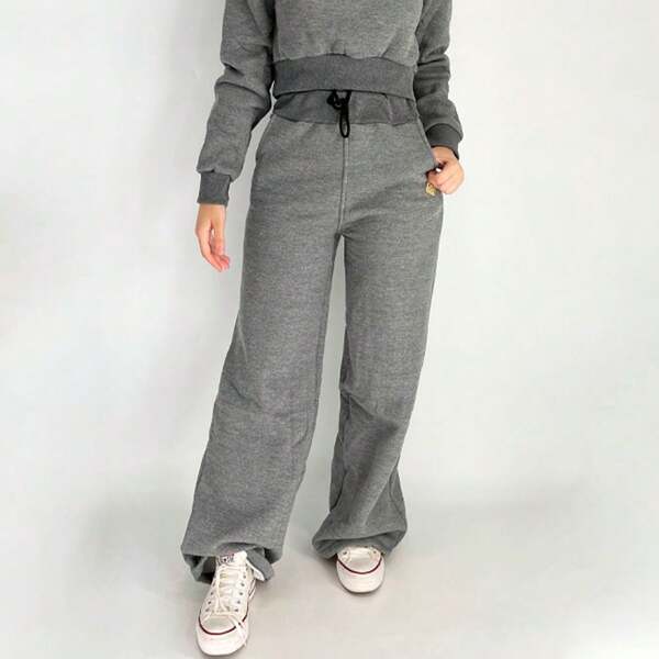 Calça Moletom Wide Leg La Plume