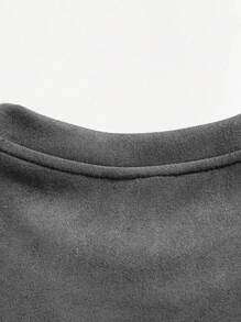 Men's Solid Color Crew Neck Drop Shoulder Sweatshirt, For Fall Winter