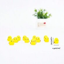 50pcs Mini Resin Small Yellow Chicken Doll For Car Ornaments Toy House Decoration Accessories Garden Miniature Landscape Aquarium Potted Plants Small Home Toys