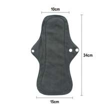 Almohadillas sanitarias lavables de gran tamaño, pads menstruales de color aleatorio, pads sanitarios de flujo abundante de tela/pads sanitarios reutilizables/protectores diarios de bambú con carbón para mamá
