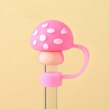 1/8 件卡通形硅胶吸管杯盖，可重复使用吸管盖，密封防尘饮用吸管盖，防溅吸管可爱盖配件家居房间装饰万圣节派对