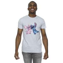 Disney Mens Lilo & Stitch Kisses T-Shirt (Sports Grey) - 灰色 - 查看 3