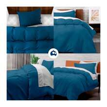 Juego de Funda Duvet para Edredon Individual - Azul - Ver 7