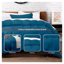 Juego de Funda Duvet para Edredon Individual - Azul - Ver 6