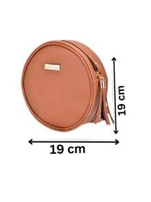 Caramel Round Crossbody Party Bag With Shoulder Strap Kit With 2 Pieces - 彩色 - 查看 4