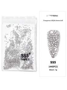 Ss3 Ss4 Ss5 Ss6 Ss8 Ss10 Ss12-Ss40 Đá pha lê phẳng không cần cố định nóng màu sắc cho móng tay, dùng cho nghệ thuật làm móng 3D, trang trí đá quý, đồ thủ công tự làm, đồ trang sức, phụ kiện làm móng, đồ dùng làm móng, móng tay, đồ trang trí móng tay - trắng - Xem 7