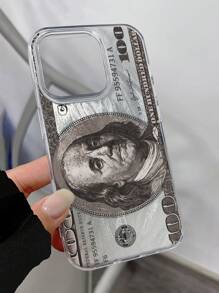 Apple 1pc Dollar Sign & Metallic Mesh Shiny Perforated Simplistic Phone Case Compatible With Iphone X, XR, XS Max, 11, 12, 13, 13Pro, 13ProMax, 14ProMax, 15, 15PRO, 15PLUS, 15PROMAX, 16, 16Pro, 16Plus, 16Promax Series Waterproof Shockproof Anti-Fall Scratch Resistant - Multicolor - View 4