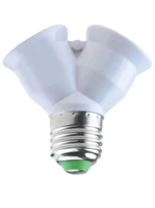 Double E27 Lamp Socket With Socket Holder With On/Off Bivolt Switch - trắng - Xem 4