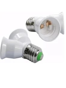 Double E27 Lamp Socket With Socket Holder With On/Off Bivolt Switch - trắng - Xem 1