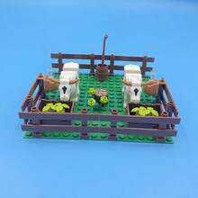 MOC Small Particle Assembly Building Blocks Farm Manor Ranch Field Scene Combination Sheep Pen Cowshed Chicken Coop Panda Bamboo Grove DIY Building Blocks Toy - Multicolor - View 7