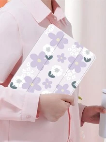 1pc Purple Star Flower Print, New Upgraded Dual-Sided Printing, Colorful Acrylic Transparent Crystal Back Cover Protector Case, Compatible With IPad 10.2-Inch, IPad Pro 11 2021/2020/10th Gen, IPad Mini 6, IPad 5th Gen (9.7-Inch), IPad Air 5th Gen 2022, With Pencil Slot, Anti-Drop, Support Auto Sleep/Wake - Multicolor - View 5