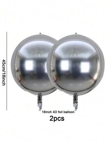 57 件金属银气球镀铬气球银气球花环套装适用于生日婚礼派对周年派对装饰、圣诞节