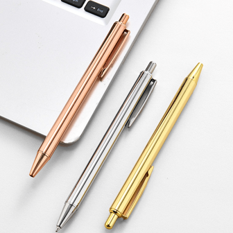 1-3pcs Gold/Silver /Rose Gold Colorful Metal Click Ballpoint Smooth Writing Pens With 1 Mm Medium Point Ink For Wedding Business Office Supplies Students Teachers Men Women Present Back To School