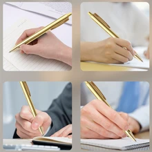 1-3支金色/银色/玫瑰金金属圆珠笔，书写流畅，1毫米中号笔尖，适用于婚礼、商务、办公、学生、教师、男女皆宜，可作为返校礼物