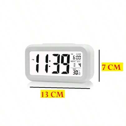 Relógio LCD 13x7CM De Controle De luz Óptica De Mesa Digital Com Sensor De Temperatura Inteligente