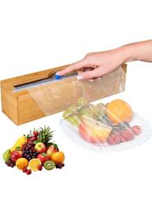"12-Inch Wooden Wrap Organizer - Aluminum Foil & Plastic Wrap Dispenser For Kitchen Drawers, Space-Saving Storage For Cling Film & Wax Paper (Natural Wood, Easy Roll Access)" - Multicolor - View 10