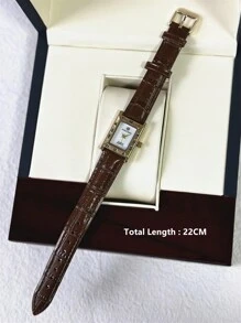 Pablo Raez 1 pieza Reloj dorado vintage de mujer Vestido Reloj SUS304 Caja cuadrada de acero inoxidable chapado en oro Diseño elegante y nuevo Cuarzo retro Esfera de nácar blanco de alta calidad Cómoda correa de piel de microfibra negra Resistente al agua 50M Reloj casual ideal para adolescentes y chicas Bonito regalo para amigos o familia Apto para uso diario, trabajo y fiestas