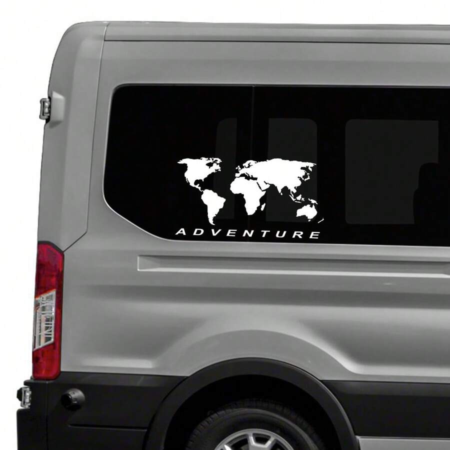 2Pcs Car Side Body Sticker Graphics World Map Adventure Edition Decor Decal For Van SUV Camper RV Motorhome Camper Caravan MPV  MINIBus Auto DIY Vinyl Cover - 60x32cm/23.62x12.6inch - View 1