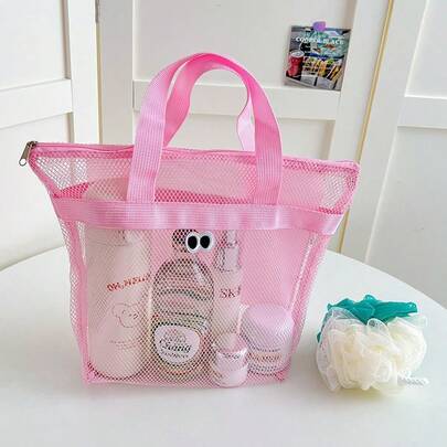 1 pièce Sac à bandoulière grande capacité en maille de nylon, sac fourre-tout de yoga imperméable, sac à main polyvalent minimaliste pour le shopping, la plage, les dossiers d'étudiants, le rangement de cosmétiques