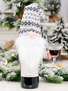 1 Stück Weihnachts-Weinflasche Dekorations-Set, Zwerg gesichtslose alte Männer Puppen Flaschen-Set Weihnachts Dekoration Wein, geeignet für Ferienfest Szenerie Layout Atmosphäre Dekoration, Flaschen Geschenksets, Heim Dekoration, Restaurant, Bar, Café, Hochzeit, Party Dekoration, Freundschaftsgeschenk, Weihnachtsgeschenk, Neujahrsgeschenk, Weihnachtsgeschenke, Frohe Weihnachten, für Outdoor, Camping