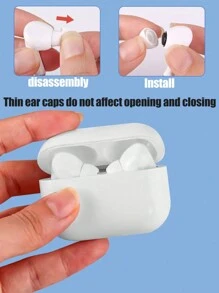 6 pièces de remplacement en silicone blanc pour embouts d'oreille Apple Airpods Pro (grandes/moyennes/petites, 2 paires de chaque taille)