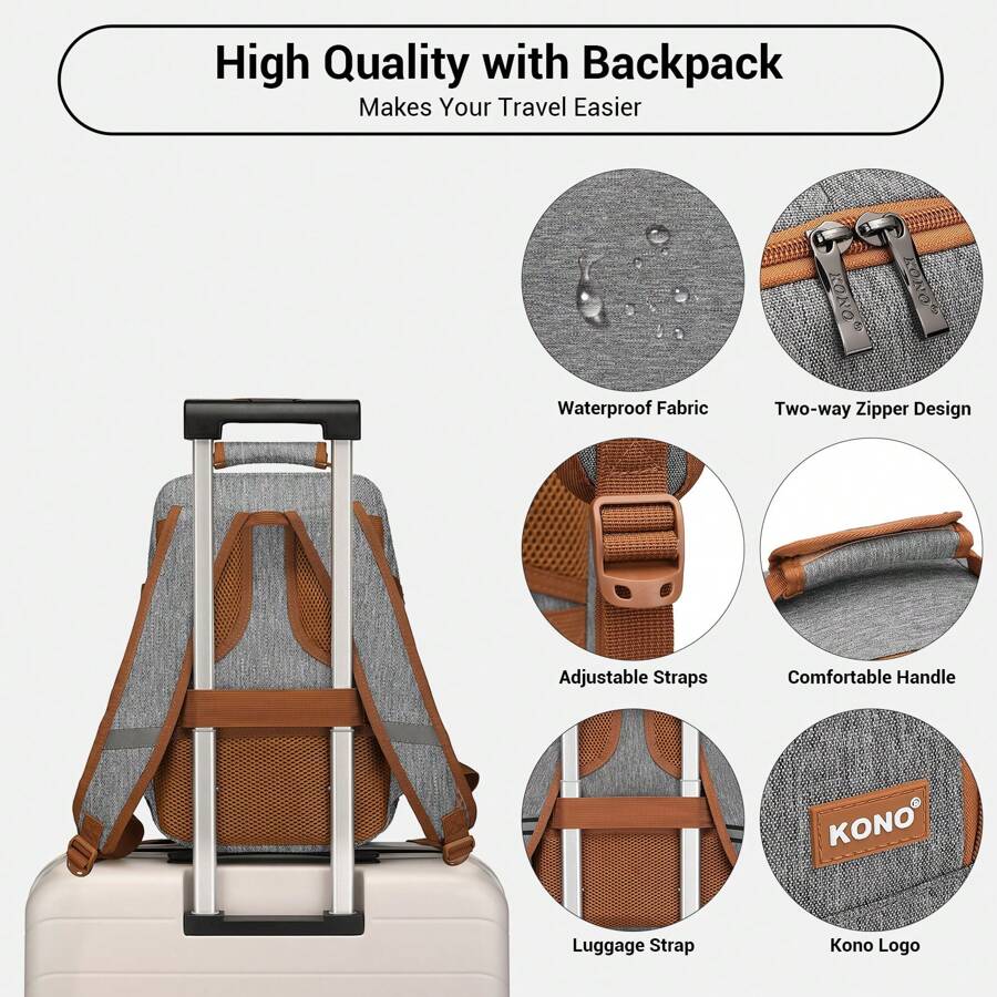 Waterproof 20L CarryOn Travel Backpack 40x20x25cm Lightweight