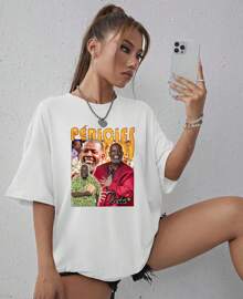 Basic Vintage T-Shirt Pericles Singer  Pagode Show Pagodeiro - trắng - Xem 2