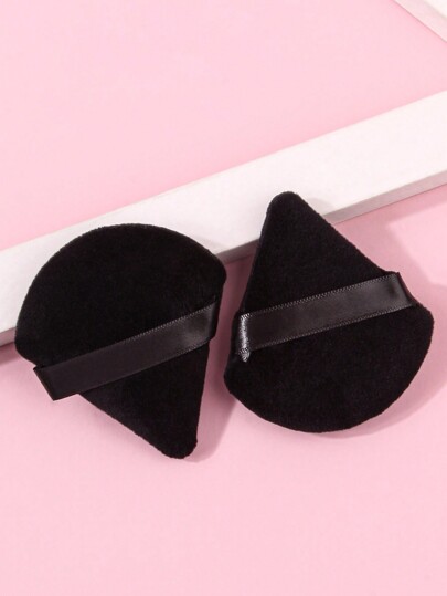 2 pezzi Spugnette per trucco a forma di triangolo, cuscinetti per cipria morbidi e vellutati per fissare cipria, blush, illuminante, fondotinta compatto, trucco, economici, decorazione camera, toeletta, viaggio, camera da letto, accessori per il trucco, cuscinetto, miscelatore per trucco, cuscinetto per cipria, spugnetta per trucco